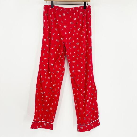 Gap Women's Red Christmas Santa Claus Pull On Pajama Pants Size S - Picture 2 of 4